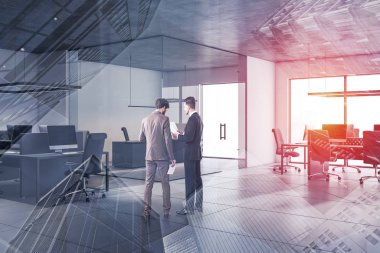 Açık alanda iş adamları ve Ceo ofis