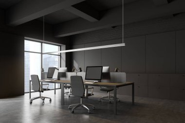 Gri açık alan ofis köşesi