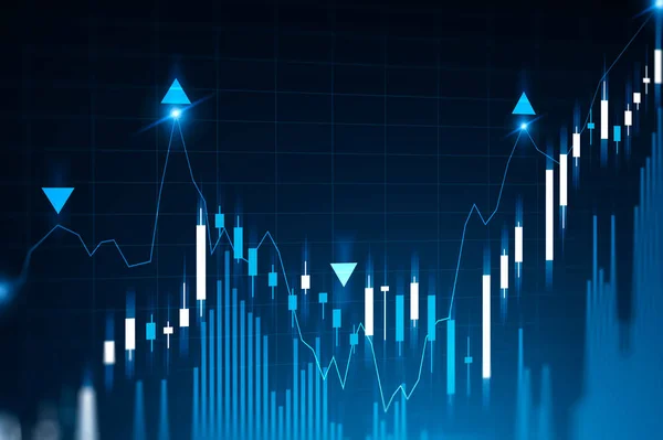 Blaue digitale Graphen und Balkendiagramme — Stockfoto