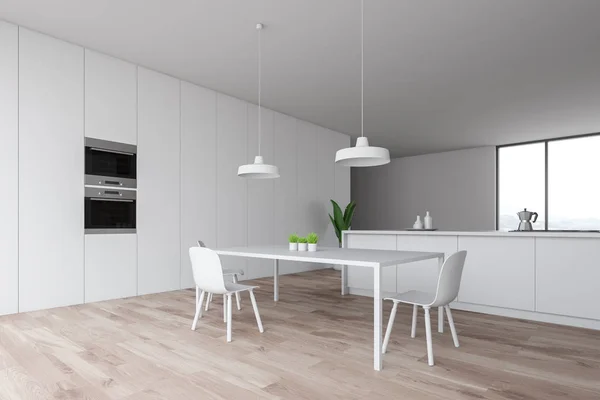 White minimalist kitchen corner with countertops — Stock Photo, Image