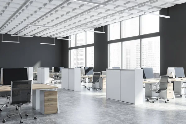 Biały sufit otwarta przestrzeń biurowa — Zdjęcie stockowe