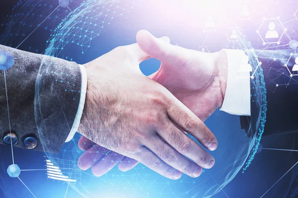 Handshake of business people, social network — Stock Photo, Image