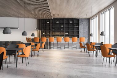 Kanepe ile beyaz ve ahşap bar iç