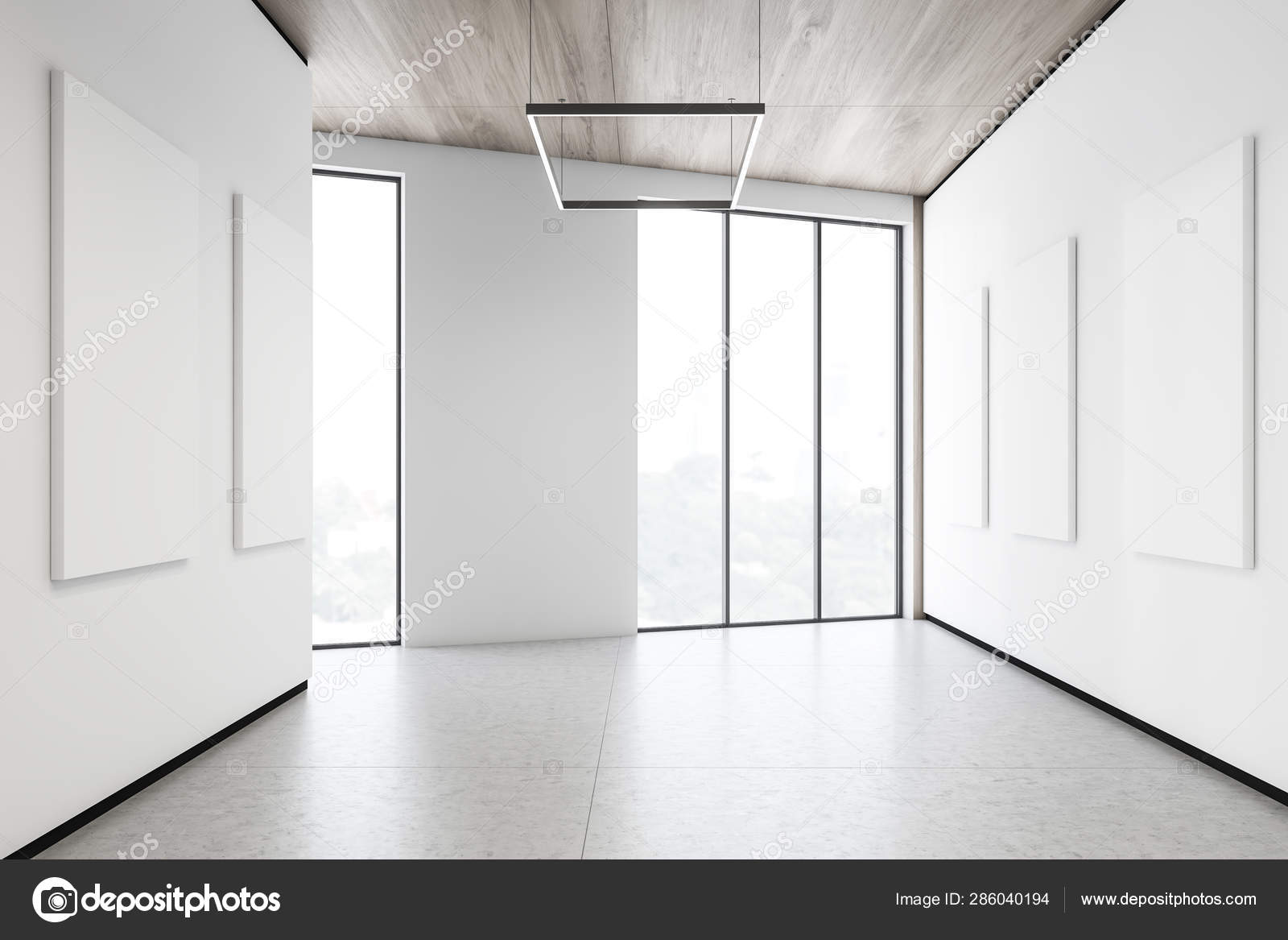 Posters In White Loft Gallery Stock Photo C Denisismagilov