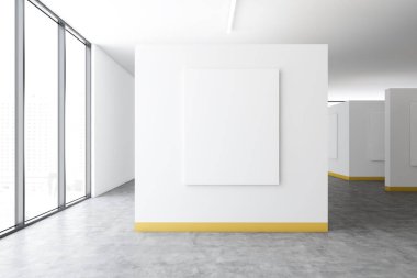 Loft beyaz ve sarı poster galerisi iç