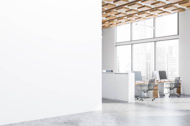 Ahşap tavan açık alan ofis köşesi, alay