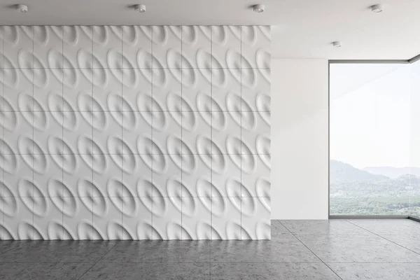 Padrão branco vazio interior da sala de parede — Fotografia de Stock