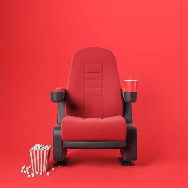 Chaise cinéma rouge sur fond rouge — Photo