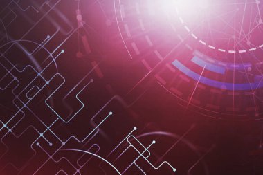 Soyut Dijital kırmızı bağlantı HUD arayüzü