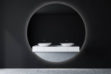 Gri banyo iç çift lavabo