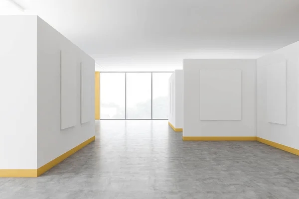 Galeria de cartazes panorâmico branco e amarelo — Fotografia de Stock