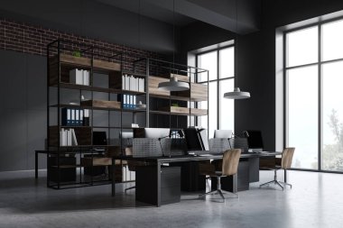 Gri açık alan ofis köşesi