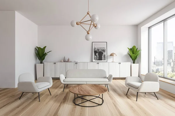 White living room interior with picture — Stock Photo, Image