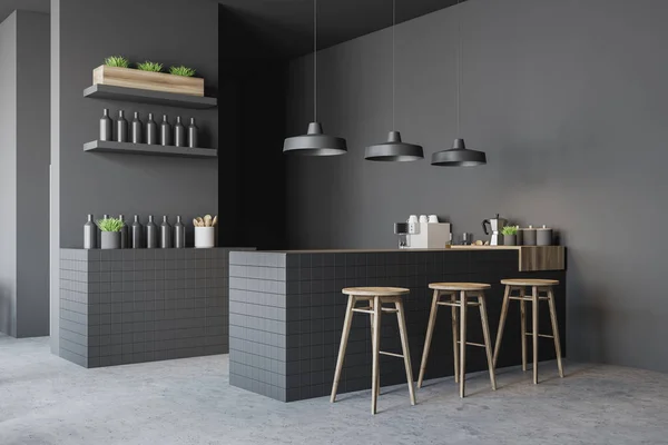 Dark gray modern pub corner — Stock Photo, Image