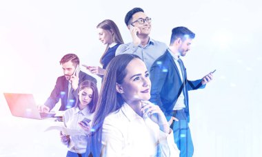 Çeşitli iş ekibi ve grafik