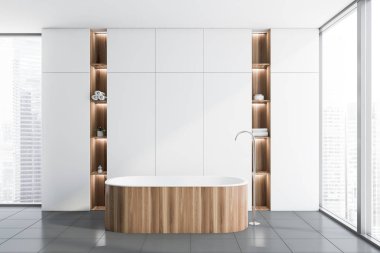 Küvetli beyaz kiremit banyo iç