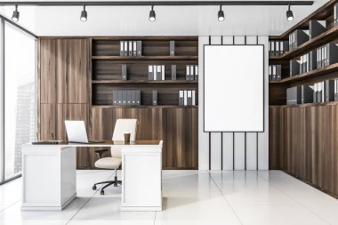 Posterli Ahşap Ceo ofis iç