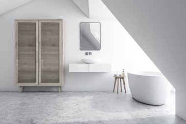 Gardırop ile beyaz banyo iç