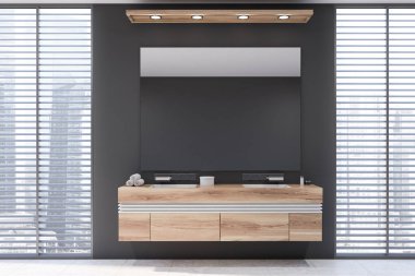 Gri banyo iç çift lavabo