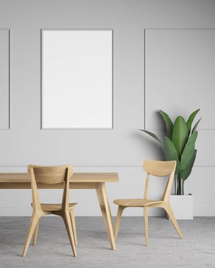 Beyaz yemek odası iç Afiş