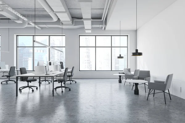 Büroeinrichtung im industriellen Stil mit Lounge — Stockfoto