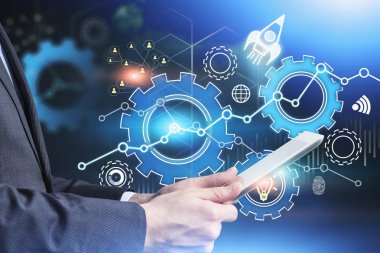 Tablete bakan adam, başlangıç arayüzü