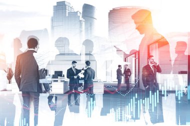 Ofis, iş insanlar grafikler