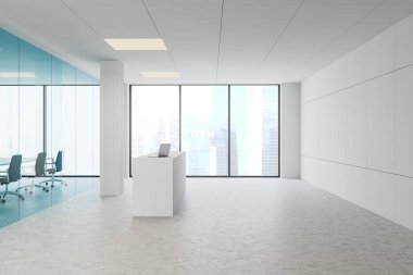 Modern ofiste resepsiyon yan görünümü