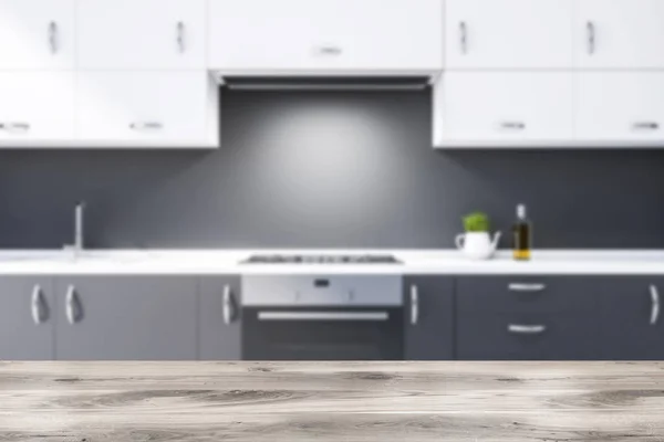 Primer plano de las encimeras de cocina gris oscuro, borrosa — Foto de Stock