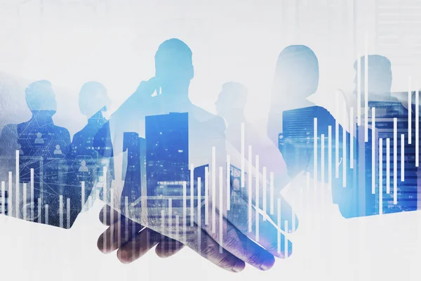 Şehirde el sıkışma, finansal grafik