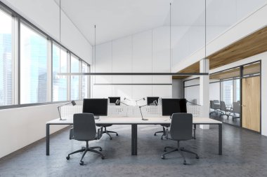 Beyaz açık alan ofis iç