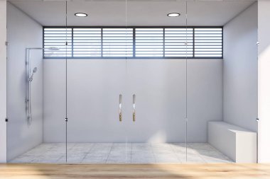 Duşlu beyaz banyo iç