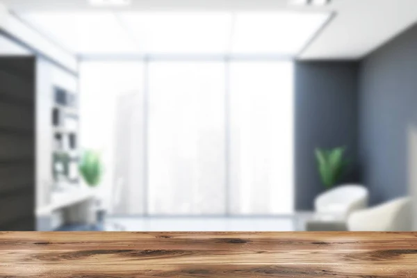 Ufficio grigio e legno sfumato con lounge — Foto Stock