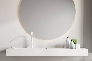 Beyaz banyo lavabo sularının kapatılması