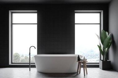 Gri karo banyo iç küvet ile