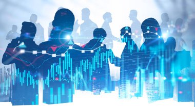 Şehirde iş ortaklığı, dijital grafikler