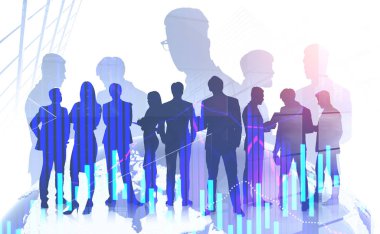 Uluslararası iş ekibi konsepti, grafikler