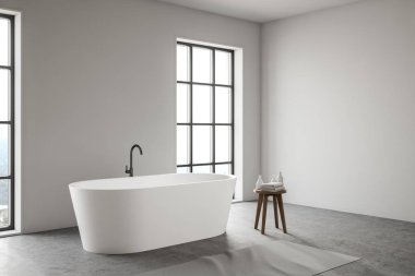 Küvetli beyaz çatı banyo köşesi