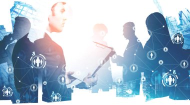 Şehirde pano ile İşadamı, İk arayüzü