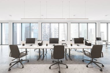 Beyaz açık alan ofis iç