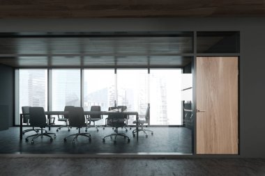 Koyu gri konferans odası iç