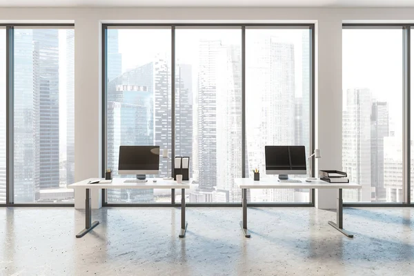 Beyaz modern loft ofis işyeri — Stok fotoğraf