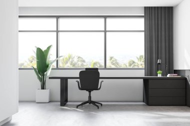 White modern home office interior