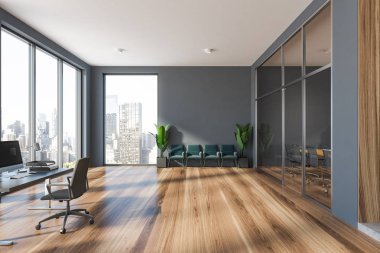 Gri ofis bekleme odası iç