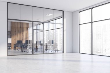 Geniş beyaz açık alan ofis salonu