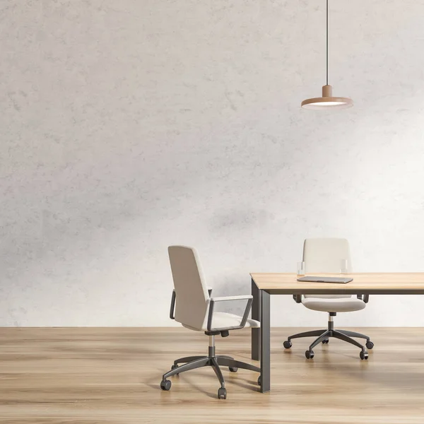 White Loft conferentieruimte met witte stoelen — Stockfoto