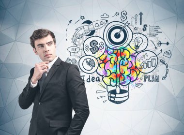 Genç işadamı ve onun iş fikri