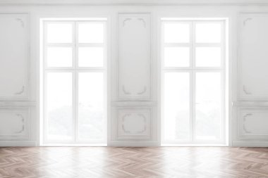 Pencereli içi boş beyaz oda