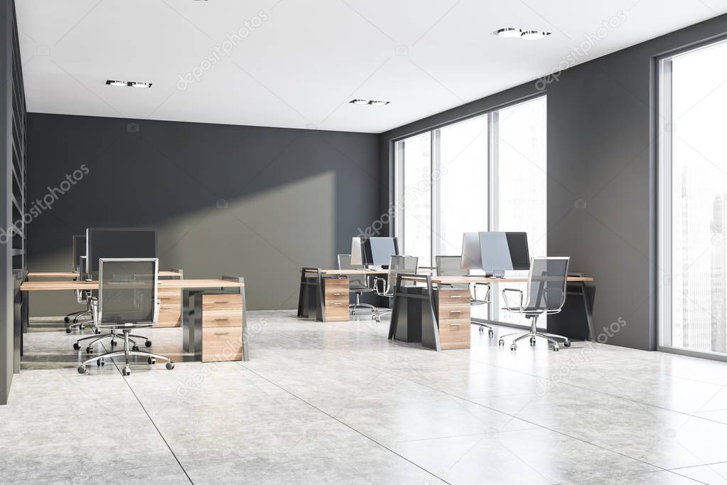 Gray consulting company office interior