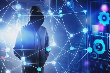 Hacker ve dijital ağ arayüzü